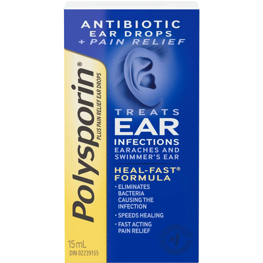 Polysporin Plus Pain Relief Ear Drops 15ml: Soothe Ear Discomfort