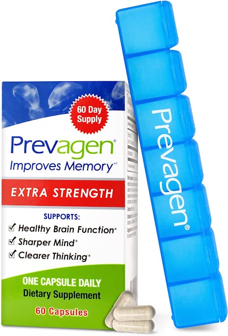 Prevagen Extra Strength 20mg for Enhanced Memory: A 60-Capsule Solution with a Bonus 7-Day Pill Minder