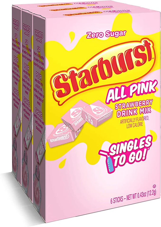 Starburst Singles To Go: All Pink Strawberry Drink Mix