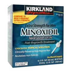 Kirkland Signature Hair Regrowth Treatment Extra Strength for Men, 5% Minoxidil Topical Solution, 2 fl. oz 6 pack (6 Month Supply)