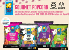 Pop Art Popcorn - Flavored Snacks for Adults, Kids, Movie Night 9 x 142g - Bilingual