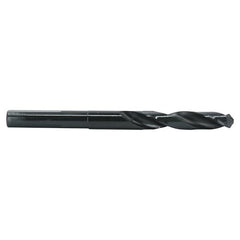 Drill America DWDRSD Series Qualtech High-Speed Steel Economy Reduced-Shank Drill Bit, Black Oxide Finish, Round Shank, Spiral Flute, 118 Degrees Conventional Point, 5/16" Size, Pack of 1, Round