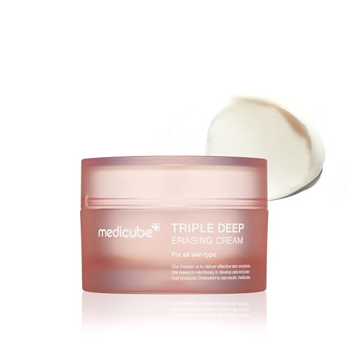 Medicube Triple Collagen Cream - Hydrating & Firming Moisturizer with Hyaluronic Acid, Premium Elastin, Shea Butter - Reduces Wrinkles & Boosts Elasticity - Korean Skin Care, 1.69 oz