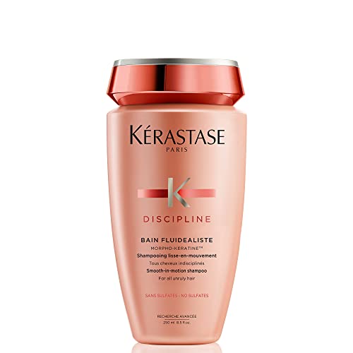 Kérastase Discipline, Bain Fluidealiste Shampoo, Smoothing Anti-Frizz Shampoo, Leaves Hair Feeling Soft and Nourished, With Morpho-Keratine, Sulfate-free, For All Hair Types, 250ml