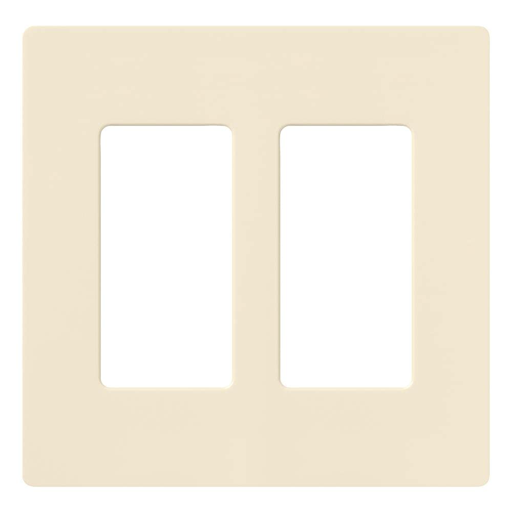 Lutron Claro 2 Gang Decorator/Rocker Wallplate, Gloss | CW-2-AL | Almond