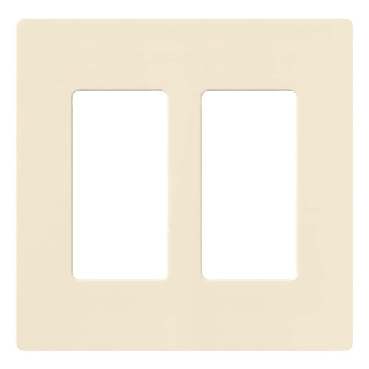 Lutron Claro 2 Gang Decorator/Rocker Wallplate, Gloss | CW-2-AL | Almond