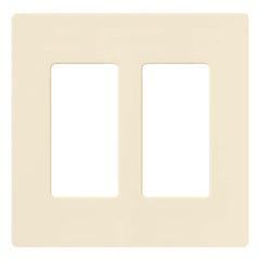 Lutron Claro 2 Gang Decorator/Rocker Wallplate, Gloss | CW-2-AL | Almond