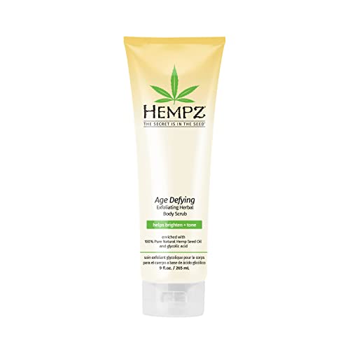 HEMPZ Age Defying Herbal Body Scrub, Off White, Vanilla/musk, 9 Fl Oz