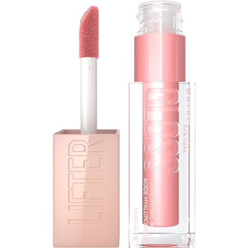 Maybelline New York Lifter Gloss, Hydrating Lip Gloss, High Shine for Fuller Looking Lips, Reef, Peachy Neutral, 5.4 ml