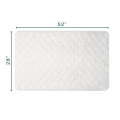 Quilted and Fitted Bamboo Crib Mattress Protector | Crib Size – 52 inches by 28 inches | 9 Inch Extra Long Bed Skirt with Elastic Bottom | Super Soft and Ultra Absorbent | Prevents Stains | Washable and Dryer Safe