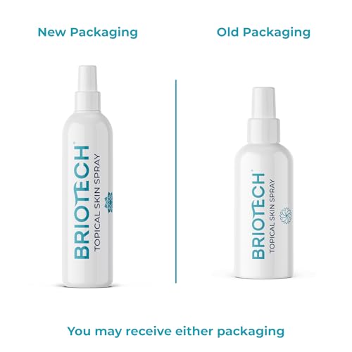 BRIOTECH Topical Skin Spray, Hypochlorous Acid Spray for Body & Face, Eyelid Cleanser, HOCl Facial Mist, Support Against Irritation, Calm Redness, Soothe Foot & Scalp, Packaging May Vary, 3.4 oz, 1 ct