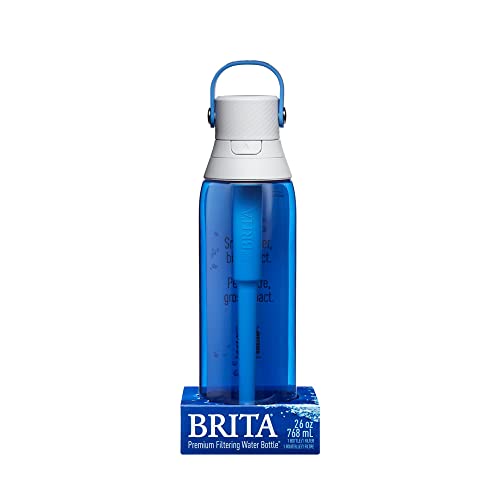 Brita Premium Filtering Water Bottle with Filter, BPA-Free, Sapphire, 768 mL