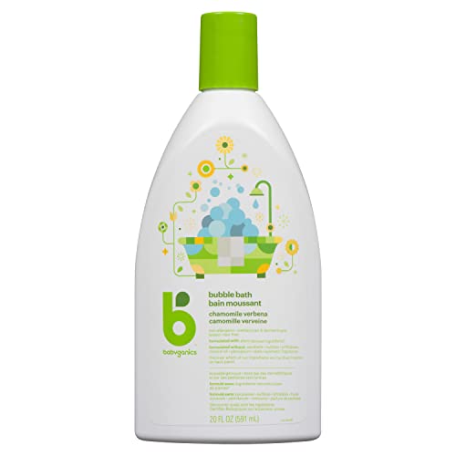 Babyganics Baby Bubble Bath, Made with Plant-Derived & Non-Allergenic Ingredients, Use as Both Baby Shampoo & Body Wash, Tear Free, Chamomile Verbena Scent, 591 ml Bottle, Packaging May Vary