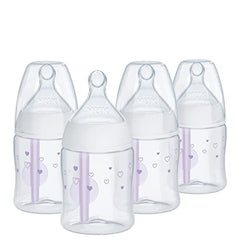 NUK Smooth Flow™ Pro Anti-Colic Baby Bottle, 5oz, 4 Pack, Purple