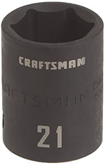 CRAFTSMAN Shallow Impact Socket, Metric, 1/2-Inch Drive, 21mm (CMMT15868)