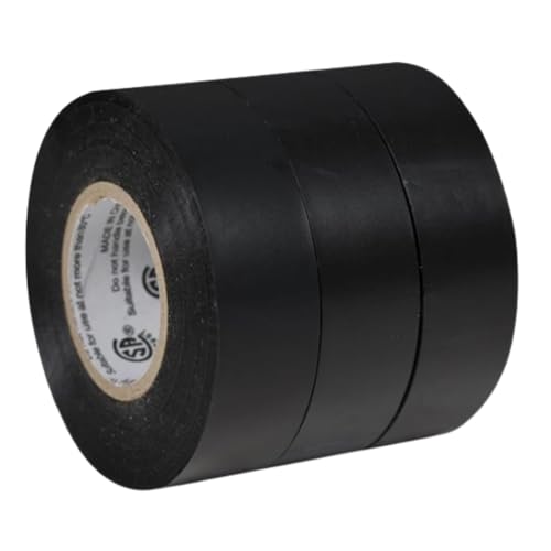 Duck Brand Professional Electrical Tape, 0.75-Inch by 50-Feet, 3-Pack of Rolls, Black (299004)