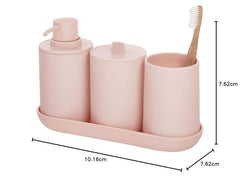 iDesign Cade Toothbrush Holder, Holds Normal Toothbrushes, Spin Brushes, and Toothpaste - Matte Blush 3" x 3" x 4. 5"