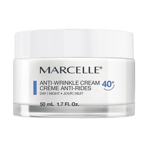 Marcelle Anti-Wrinkle Cream 40+, Day & Night, Anti-Aging Cream with Collagen and Elastin, Reduces Fine Lines & Wrinkles, Restores Radiance, Fragrance-Free, Hypoallergenic, Cruelty-Free, 50 mL