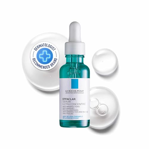 La Roche-Posay Face Serum, Effaclar Ultra Concentrated Anti-Aging Serum for Face with Salicylic Acid & Glycolic Acid. Gentle Daily Exfoliating Peeling Serum for Acne-Prone Skin & Anti-Aging, 30 ml.