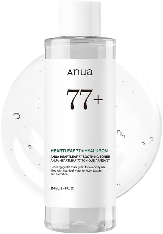 Anua Heartleaf 77% Soothing Toner I pH 5.5 Skin Trouble Care, Calming Skin, Refreshing, Purifying (250ml / 8.45 fl.oz.)