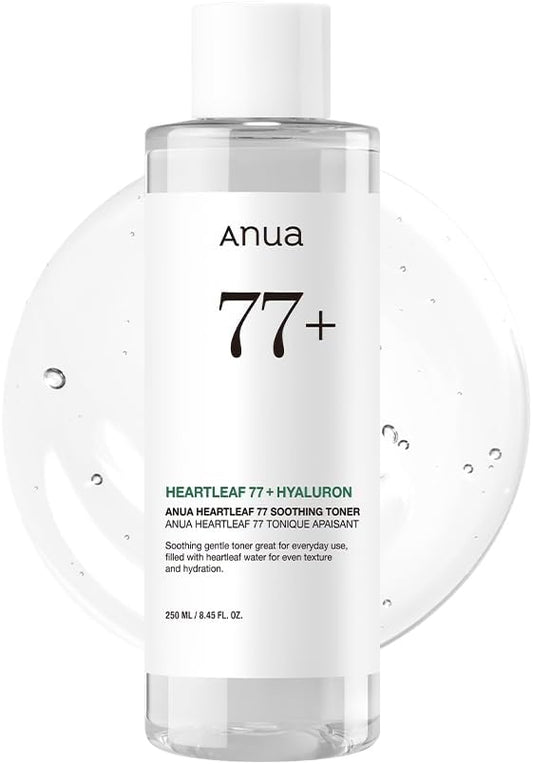 Anua Heartleaf 77% Soothing Toner I pH 5.5 Skin Trouble Care, Calming Skin, Refreshing, Purifying (250ml / 8.45 fl.oz.)