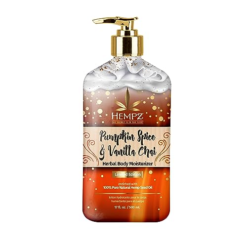 Limited Edition Pumpkin Spice & Vanilla Chai Herbal Moisturizing Body Lotion (17 oz) – Fall Scented Body Lotion for Women or Men with Dry or Sensitive Skin - Hydrating Moisturizer for Daily Radiance