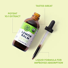 Vimergy Lemon Balm Extract, 115 Servings – Traditionally used in herbal medicine as a sleep aid during times of mental stress– Alcohol-Free – Gluten Free, Non-GMO, Kosher, Vegan & Paleo (115 ml)