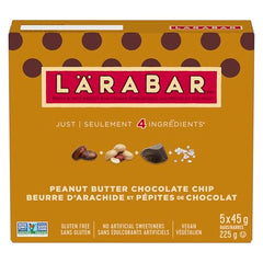 LÄRABAR Peanut Butter Chocolate Chip, Fruit and Nut Energy Bar, Pack of 5 Bars, Gluten Free, Vegan, Snack Bars