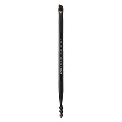 NYX PROFESSIONAL MAKEUP, Pro Dual Brow Brush, Pro makeup brush, Dual-ended brow brush with angled brush for precision application, Spoolie brush for blending and shaping