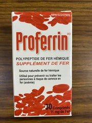 Proferrin 11mg Heme Iron (30Tablets) Brand: Medical Futures by Medical Futures