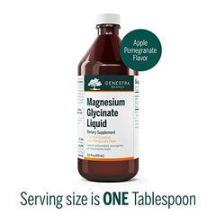 Genestra Brands - Magnesium Glycinate Liquid - Supports Muscle, Bone, Teeth, and Tissue Health - 450 ml Liquid - Natural Apple-Pomegranate Flavour