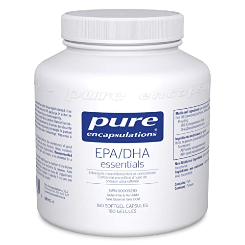 Pure Encapsulations EPA/DHA Essentials - Fish Oil Concentrate Supplement to Support Cardiovascular Health - Premium EPA & DHA Supplement with Omega 3-180 Softgel Capsules