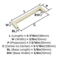 Amerock | Cabinet Pull | Golden Champagne | 5-1/16 inch (128 mm) Center to Center | Monument | 1 Pack | Drawer Pull | Drawer Handle | Cabinet Hardware