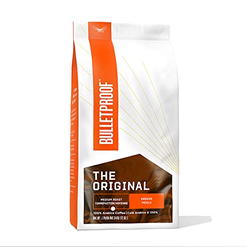 The Original Ground Coffee, Medium Roast, 340 Grams, 12 Oz, Bulletproof Keto Friendly 100% Arabica Coffee, Certified Clean Coffee, Rainforest Alliance, Sourced from Guatemala, Colombia & Brazil