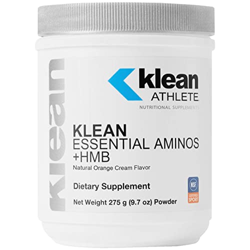 Klean ATHLETE Klean Essential Aminos + HMB - Blend of Essential Amino Acids - with HMB, Vitamin D3 & Glutamine for Lean Muscle Mass - 9.7 Ounces - Natural Orange Cream Flavor