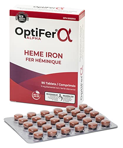 Optifer Alpha heme iron supplement for Iron Deficiency Anemia (90, 1)