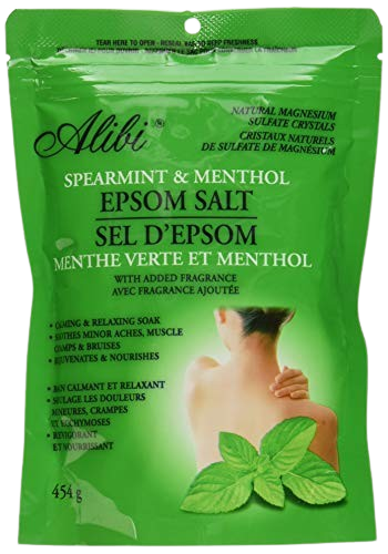 Alibi Spearmint and Menthol Magnesium Solfate Epsom Salt Bath 454G - Reaselable Bag