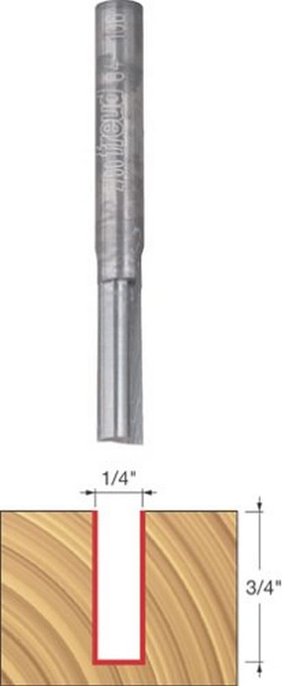 Freud 04-106 1/4-Inch Diameter by 3/4-Inch Double Flute Straight Router Bit with 1/4-Inch Shank, Multi