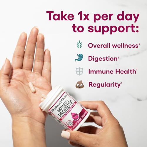 Physician's Choice Probiotics for Women - PH Balance, Digestive, UT, & Feminine Health - 50 Billion CFU - 6 Unique Strains for Women - Organic Prebiotics, Cranberry Extract+ - Women Probiotic - 30 CT