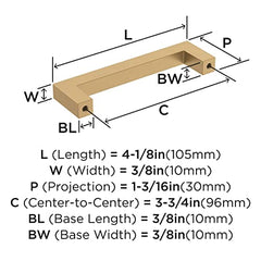 Amerock | Cabinet Pull | Champagne Bronze | 3-3/4 inch (96 mm) Center-to-Center | Monument | 1 Pack | Drawer Pull | Cabinet Handle | Cabinet Hardware