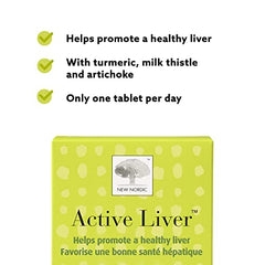 New Nordic Active Liver | Daily Liver Support Supplement | Milk Thistle, Artichoke & Turmeric | Swedish Made | 30 Count (Pack of 1)