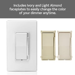 Decora Dimmer with Slide Bar and Rocker Switch, White