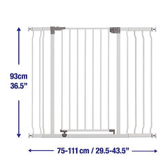 Dreambaby - Pressure Mounted Baby Gate, Auto Close Safety Gate, Fits 29.5-43.5" Wide, 36.5" Tall, Perfect for Babies and Pets - White