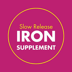 Slow Fe 45mg Iron Supplement for Iron Deficiency, Slow Release, High Potency, Easy to Swallow Tablets - 60 Count