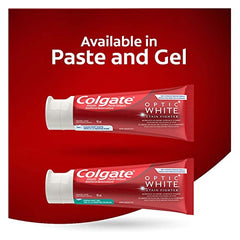 Colgate Optic White Stain Fighter Teeth Whitening Toothpaste, Fresh Mint Gel - 90 ml, 3 Pack