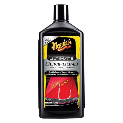 Meguiar's Ultimate Compound - Pro-Grade Car Scratch Remover, Paint Correction Compound that Removes Defects While Adding Gloss and Shine, Single Stage and Clear Coat Scratch Remove, 15.2 Oz