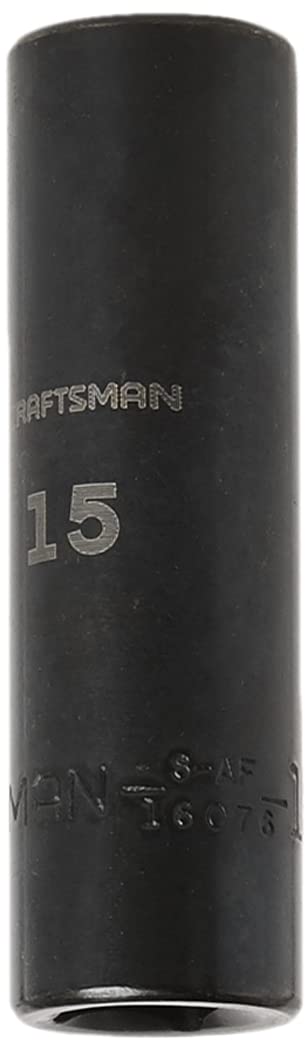 CRAFTSMAN Deep Impact Socket, Metric, 1/2-Inch Drive, 15mm (CMMT16076)