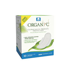 Organyc 100% Certified Organic Cotton Feminine Sanitary Pads With Wings, Everyday Pad, Dye, Paraben, Perfume, SAP, Plastic and Chlorine Bleach Free, Moderate Flow