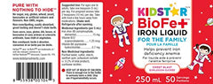 KidStar Nutrients BioFe+ Iron Liquid for the Family, Sweet Blast, 250mL, No Sugar Added