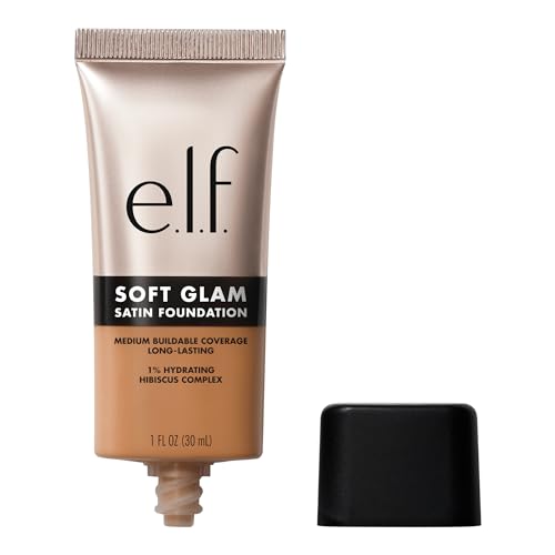 e.l.f. Soft Glam Foundation, Medium Coverage, Long-Lasting & Buildable Foundation For A Smooth, Satin Finish, Vegan & Cruelty-Free, 42 Tan Neutral